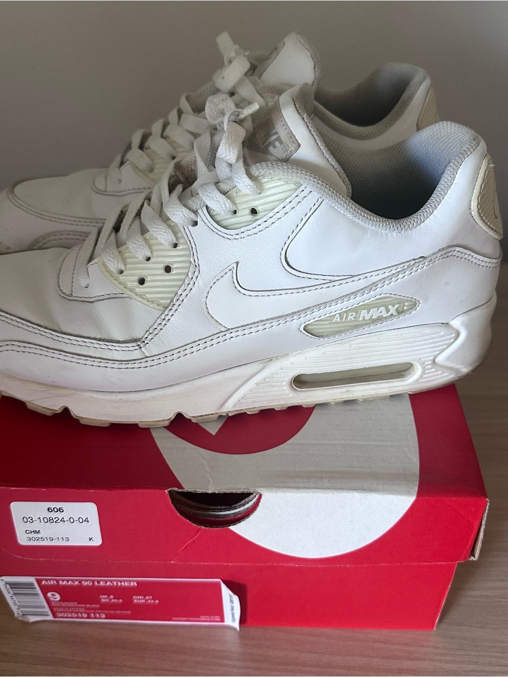 Nike Women’s White and Cream Air Max Sneakers
